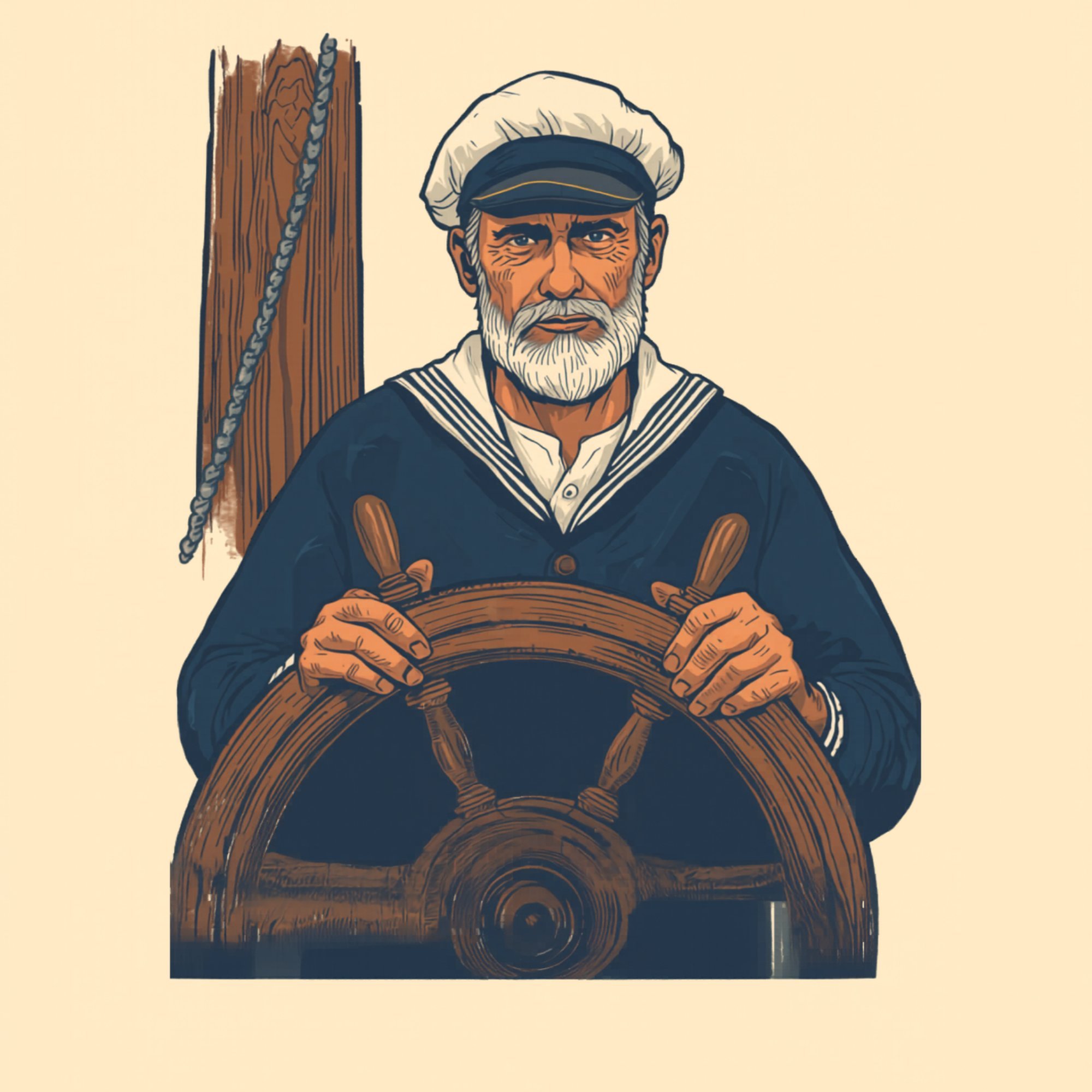The Tmonier helmsman, the company mascot